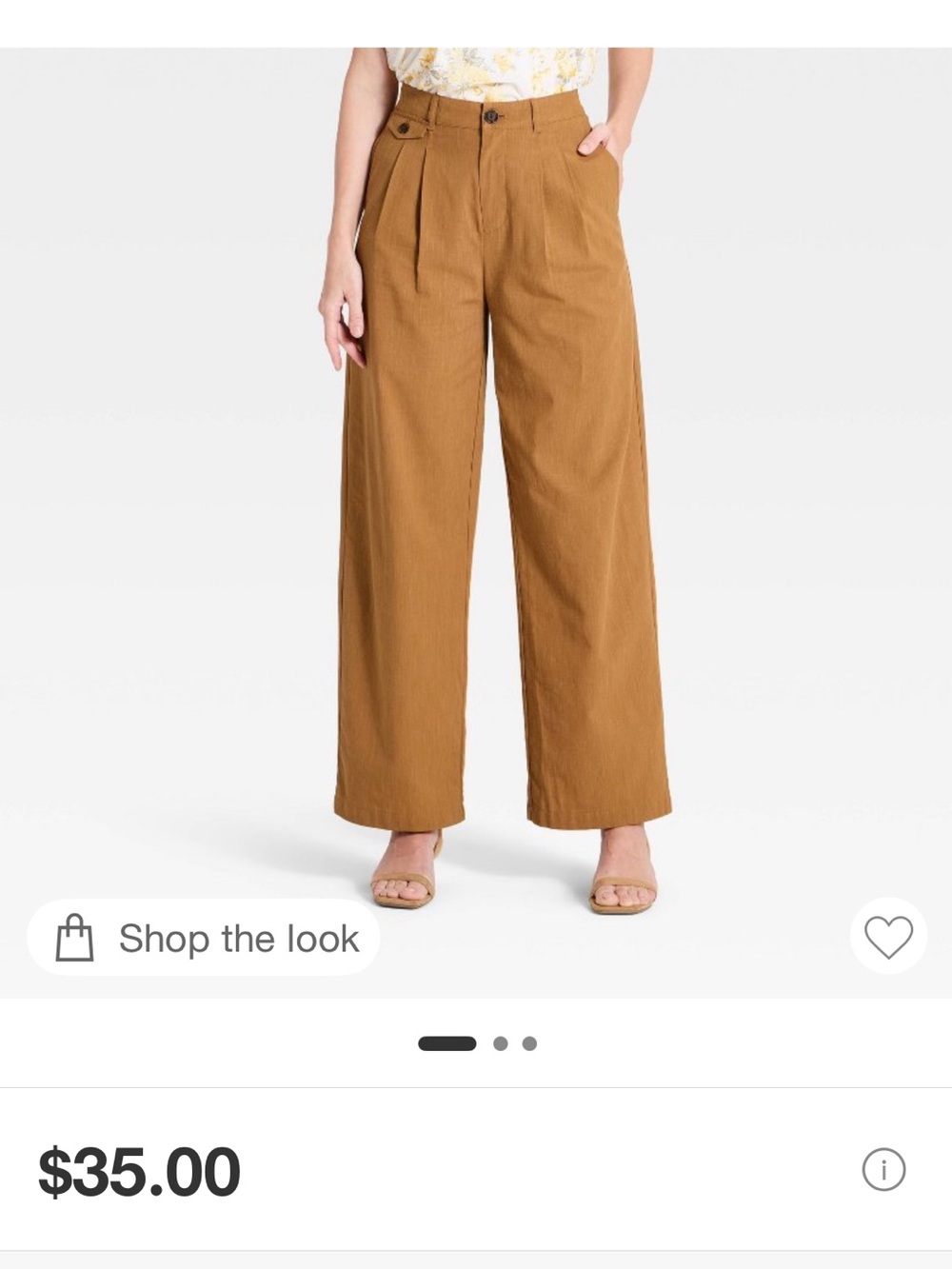 Women’s High-Waist Wide-Leg Chinos in Warm Brown